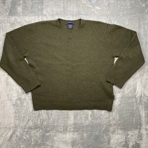EXOFFICIO Olive Green V Neck Wool Blend Sweater Mens XL